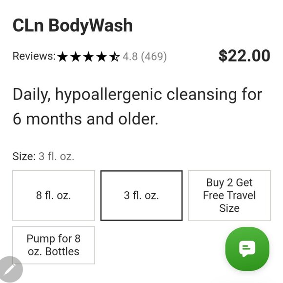 Set of 6 Travel Size CLn Daily Hypoallergenic Body Wash - Picture 3 of 7